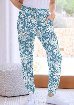 Confortable pantalon de jogging imprimé feuilles