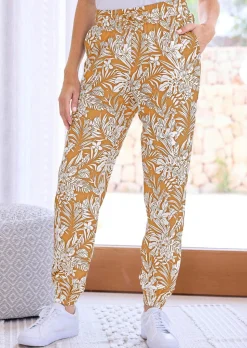 Confortable pantalon de jogging imprimé feuilles