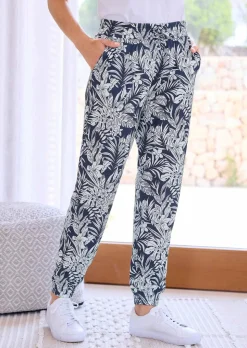 Confortable pantalon de jogging imprimé feuilles