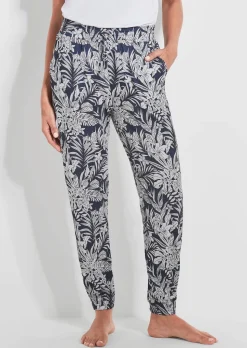 Confortable pantalon de jogging imprimé feuilles