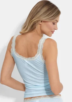 Débardeur avec dentelle sur l'encolure