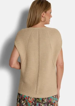 Débardeur en tricot à la brillance raffiné