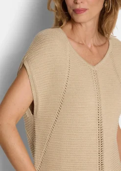 Débardeur en tricot à la brillance raffiné