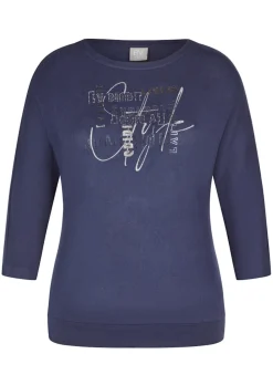 Doux T-shirt avec imprimé lettrage