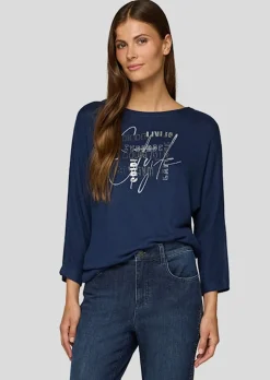 Doux T-shirt avec imprimé lettrage