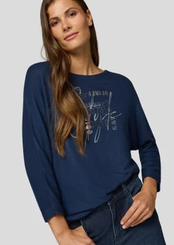 Doux T-shirt avec imprimé lettrage