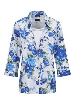 Ensemble blouse à imprimé floral et top