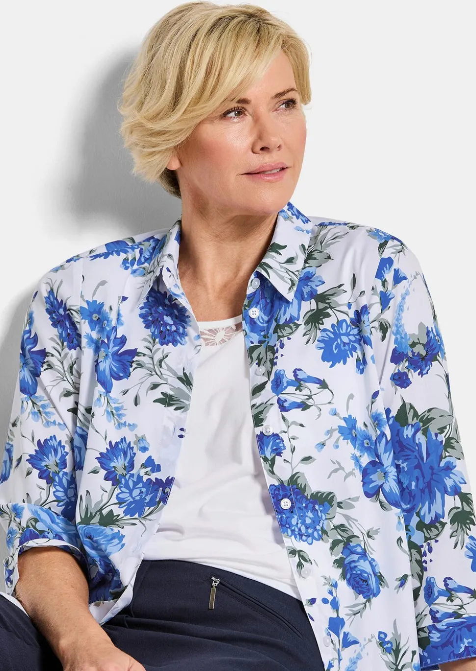 Ensemble blouse à imprimé floral et top
