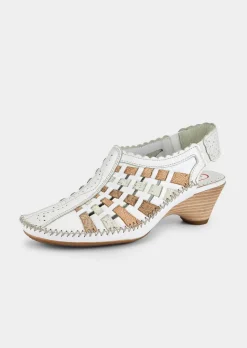 Escarpins à bride arrière avec dessus en cuir