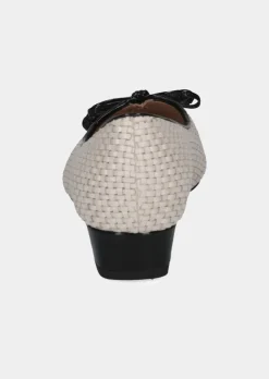 Escarpins en cuir, aspect tressé, avec talon bloc
