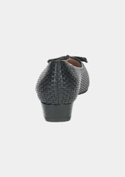 Escarpins en cuir, aspect tressé, avec talon bloc
