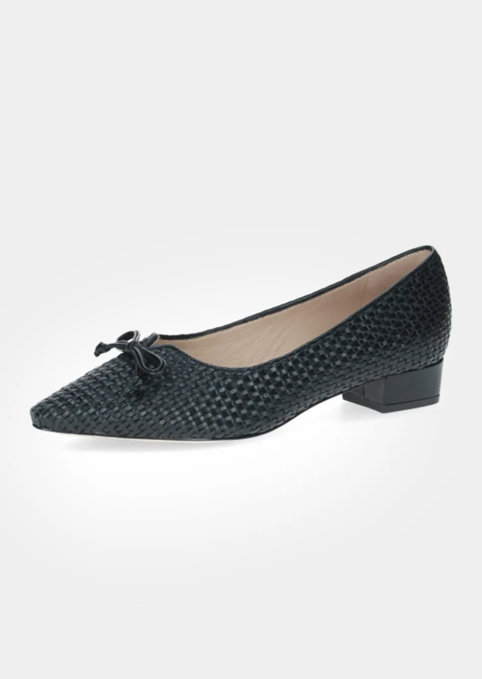 Escarpins en cuir, aspect tressé, avec talon bloc