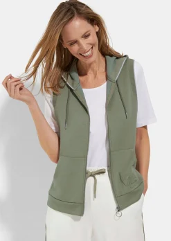Gilet en sweat BARBARA LEBEK avec capuche et poche kangourou