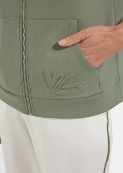 Gilet en sweat BARBARA LEBEK avec capuche et poche kangourou