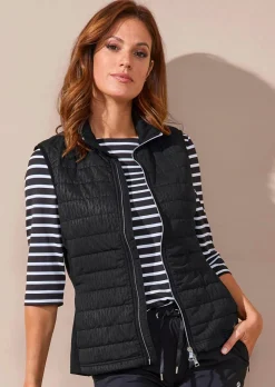 Gilet matelassé avec empiècements en jersey