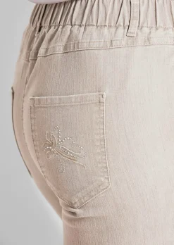 Jean CARLA à taille élastique orné de pierres scintillantes