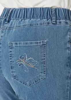 Jean CARLA à taille élastique orné de pierres scintillantes