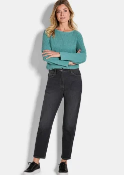 Jean mom SARA en coton stretch