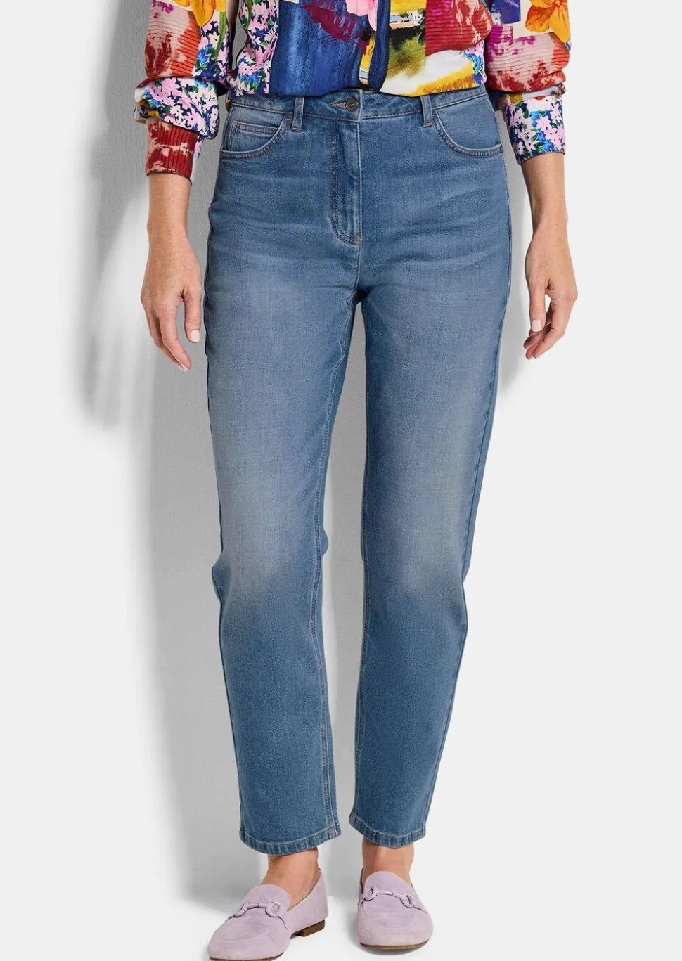 Jean mom SARA en coton stretch