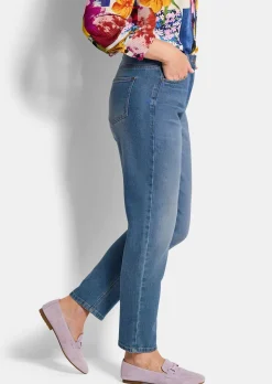 Jean mom SARA en coton stretch