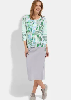 Jupe en sweat avec lien de serrage sous coulisse. En coton et élasthanne.