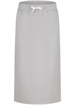Jupe en sweat avec lien de serrage sous coulisse. En coton et élasthanne.