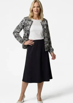 Jupe évasée en jersey avec taille élastique