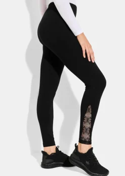 Legging avec empiècement en dentelle