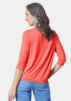Élégant T-shirt aspect chemisier