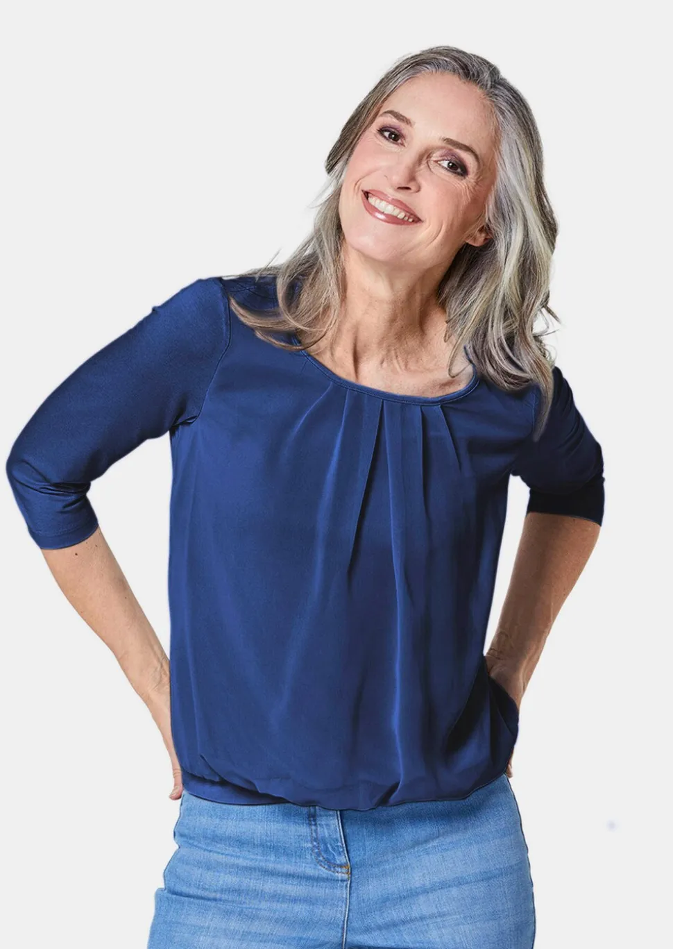 Élégant T-shirt aspect chemisier