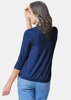 Élégant T-shirt aspect chemisier