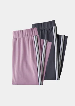 Lot de deux leggings avec galon