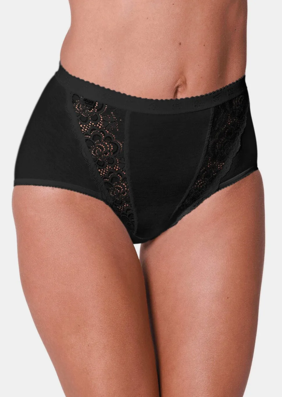 Lot de 4 slips taille basse avec empiècement en dentelle