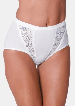 Lot de 4 slips taille basse avec empiècement en dentelle