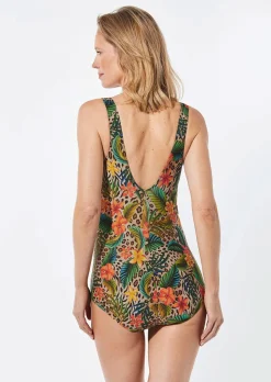 Maillot de bain avec encolure en V et doublure en filet