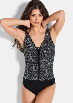 Maillot de bain avec motif à pois.