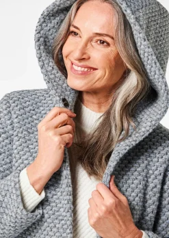Manteau court bicolore en laine mélangée