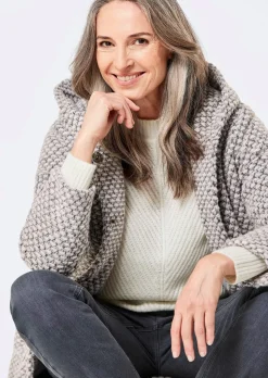 Manteau court bicolore en laine mélangée