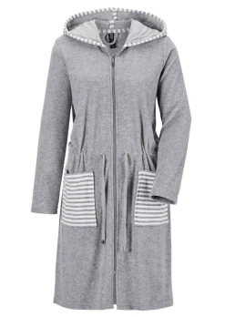 Manteau d'intérieur en éponge avec zip et capuche