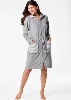 Manteau d'intérieur en éponge avec zip et capuche