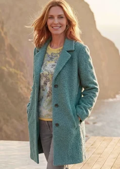 Manteau droit en douce bouclette
