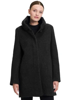 Manteau duveteux avec col Claudine
