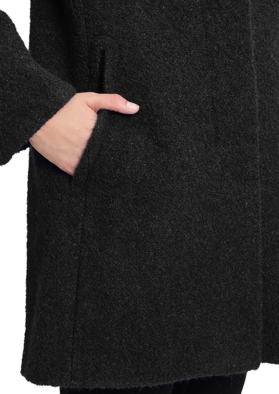 Manteau duveteux avec col Claudine