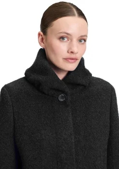 Manteau duveteux avec col Claudine