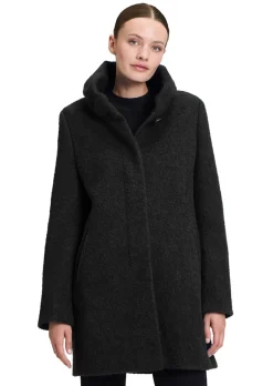 Manteau duveteux avec col Claudine