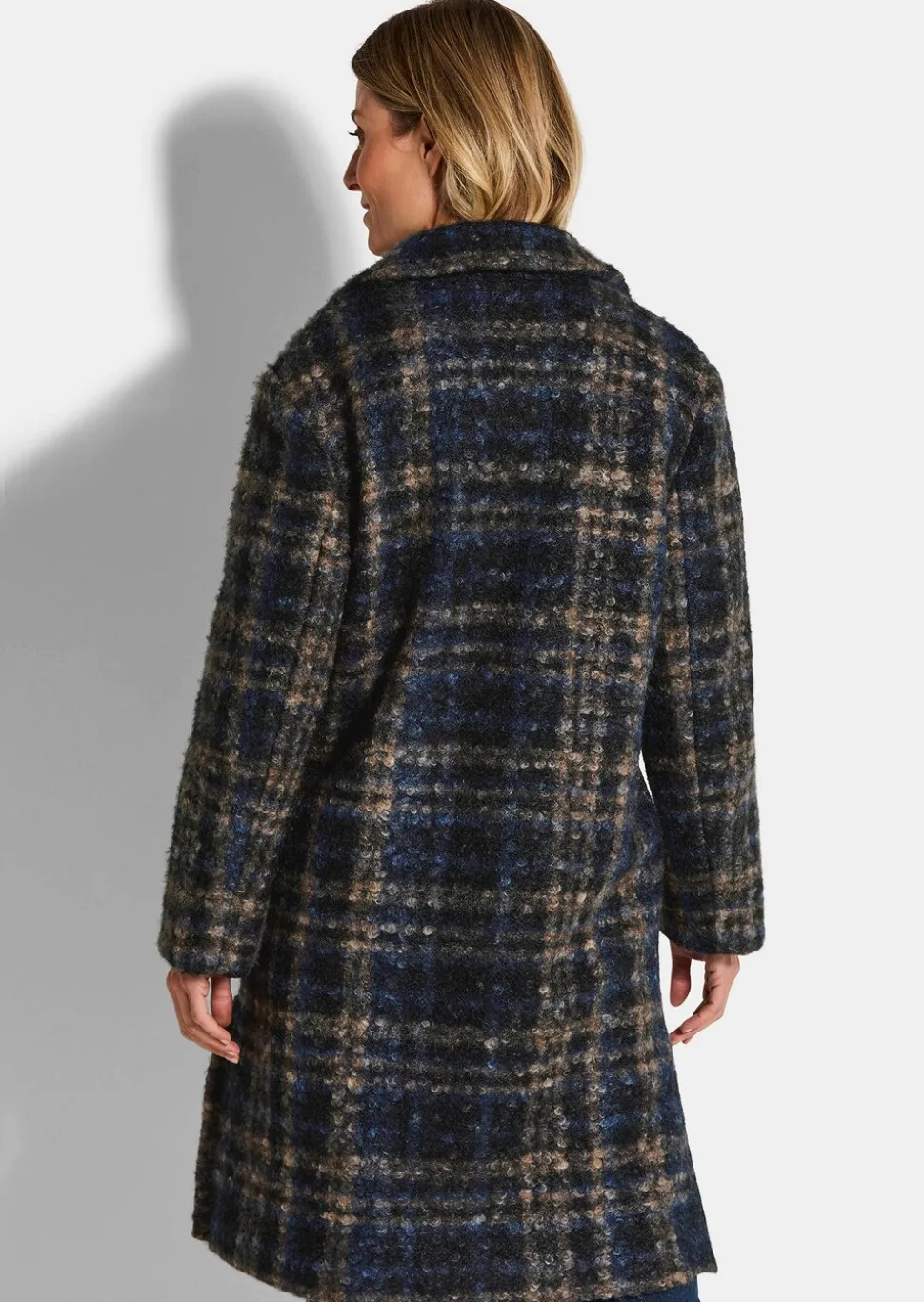 Manteau en bouclette à carreaux