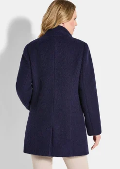 Manteau laineux avec col montant