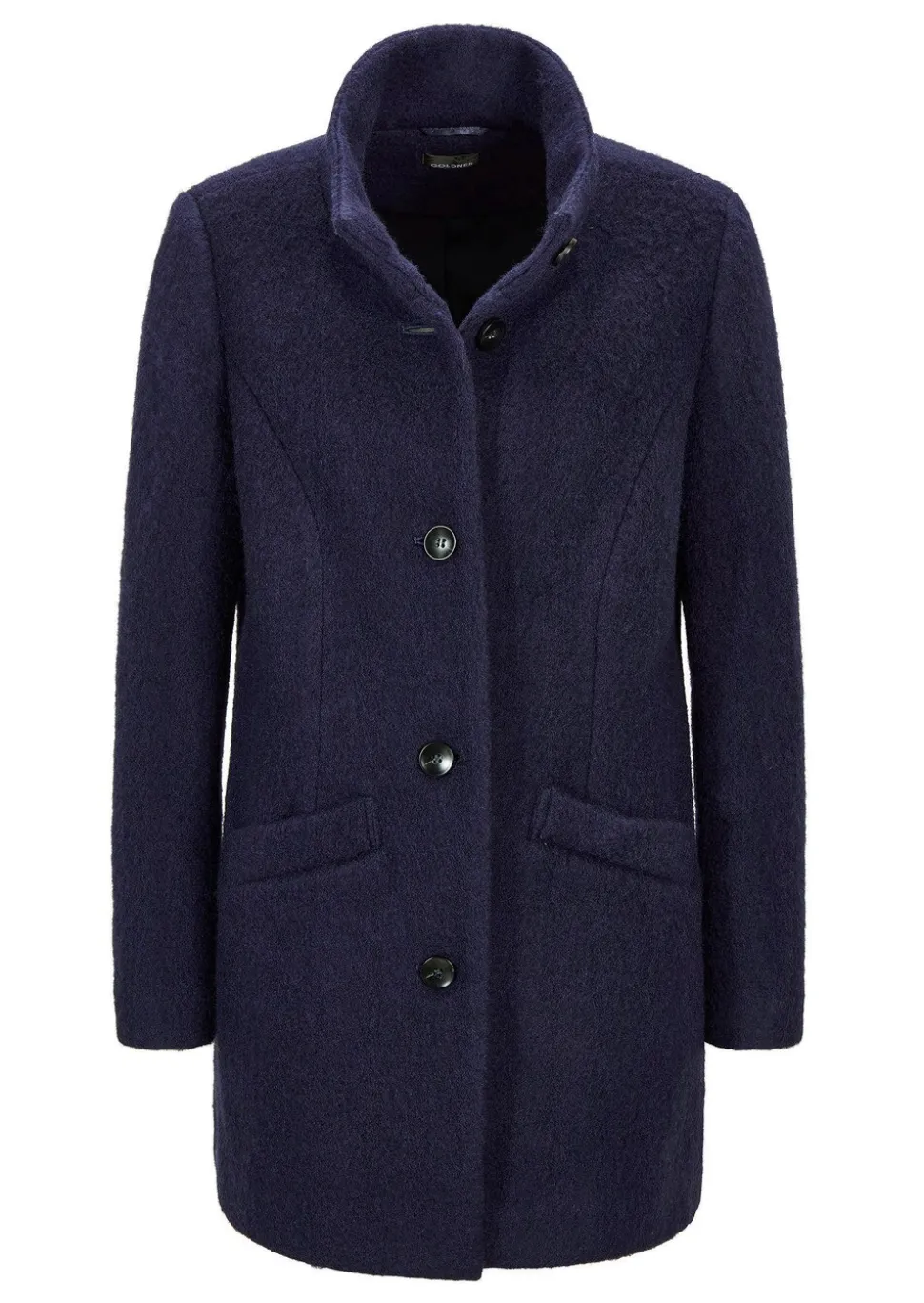 Manteau laineux avec col montant