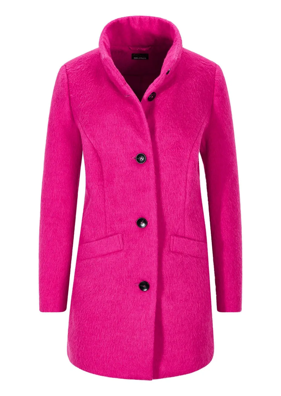 Manteau laineux avec col montant