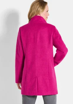Manteau laineux avec col montant